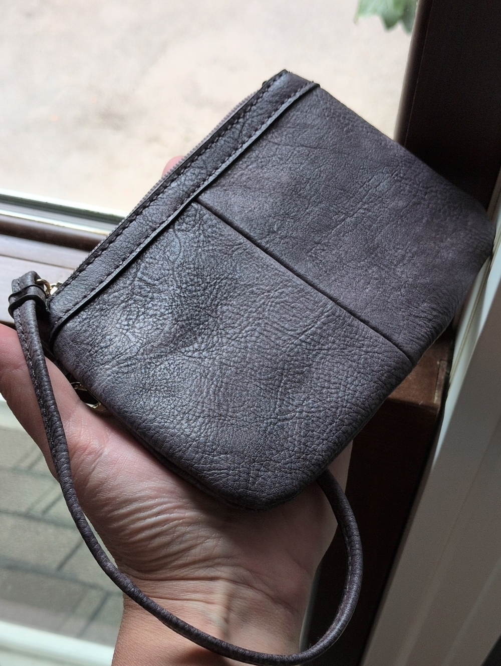 WILSONS LEATHER I Muted Soft Purple Leather Wristlet Clutch w/Gold Hardware